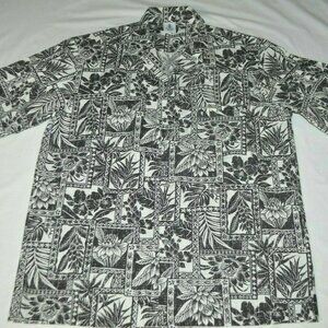 Royal Creations Black & White Hawaiian Aloha Shirt
